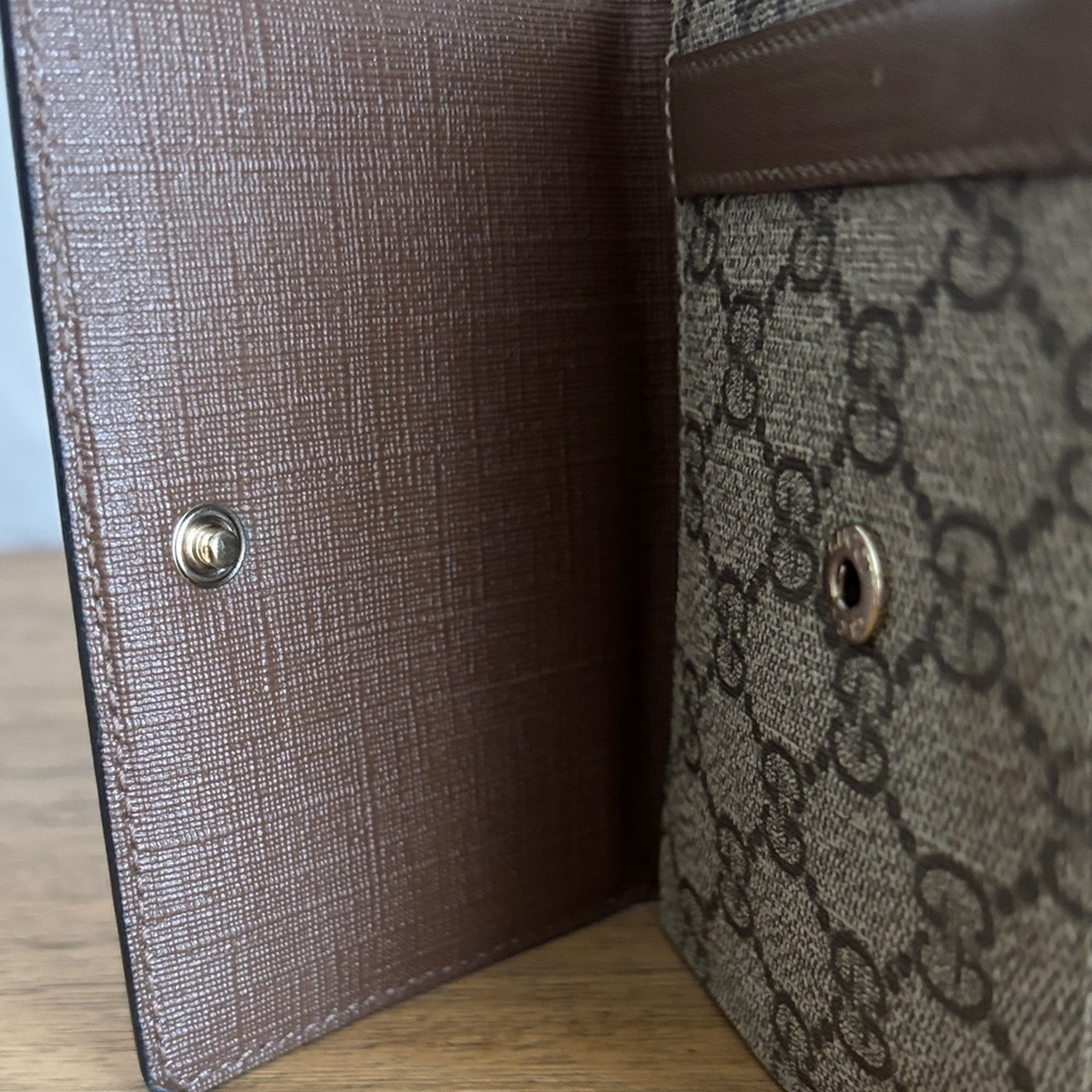 Brown and Gold GUCCI Monogram Wallet - Picture 3 of 13
